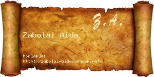 Zabolai Aida névjegykártya